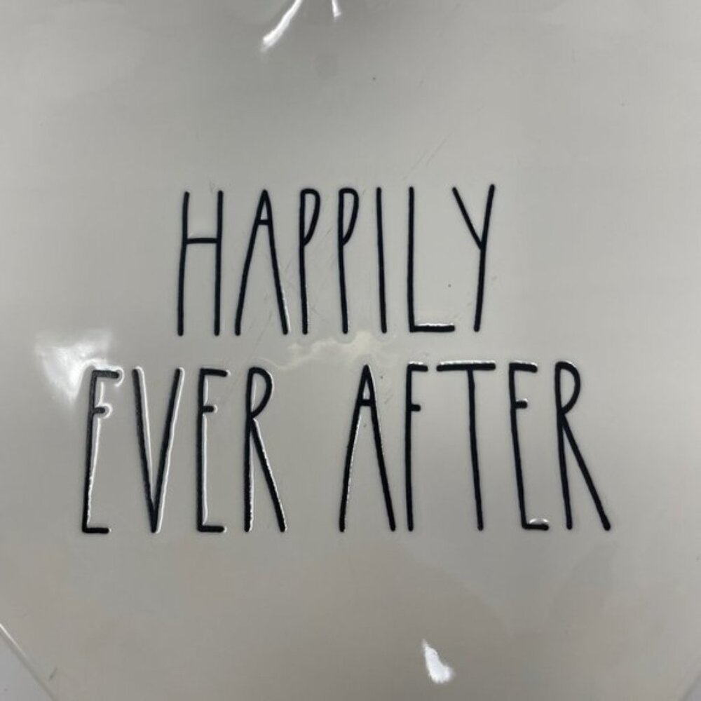 Rae Dunn Happily Ever After Heart Shaped Ceramic Plate - Picture 5 of 6
